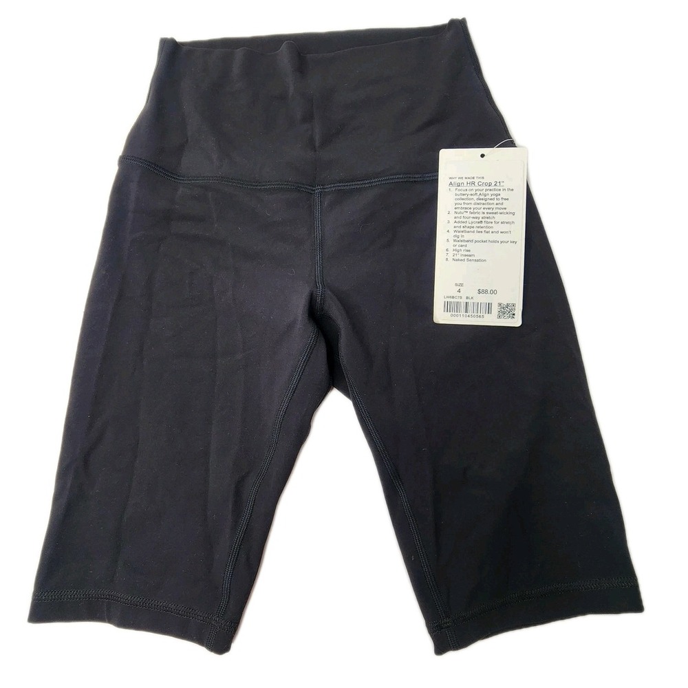 NWT Lululemon Align HR CROP Sz 4 21" Pant (17.5" Actual) Legging Black Nulu NWT